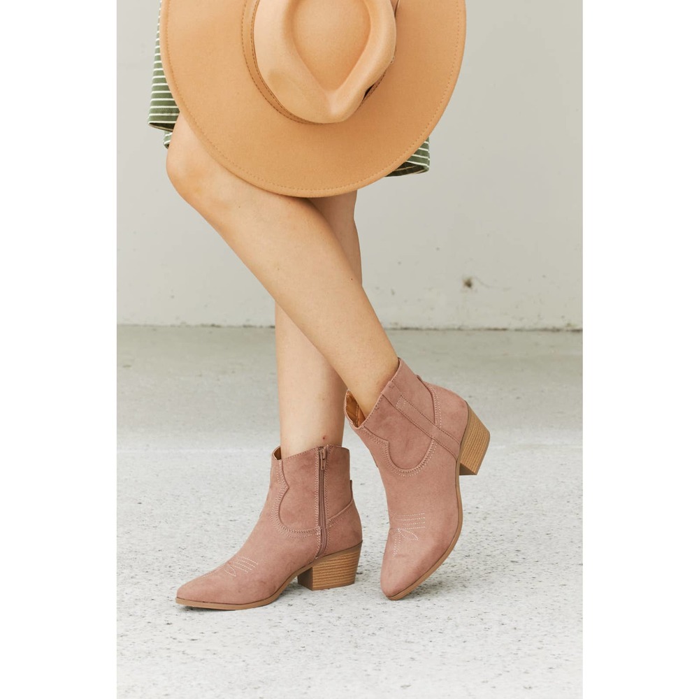 Austin Nights Embroidered Western Booties in Burlwood